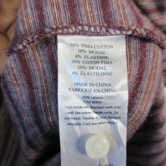 Faherty Freemont Stripe Polo Shirt Men M Long Sleeve Pima Cotton Casual 260 - Picture 5 of 9